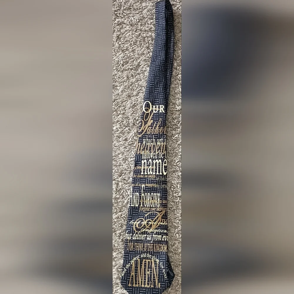 Eagle Mens Religious Necktie Black Gold 57.5